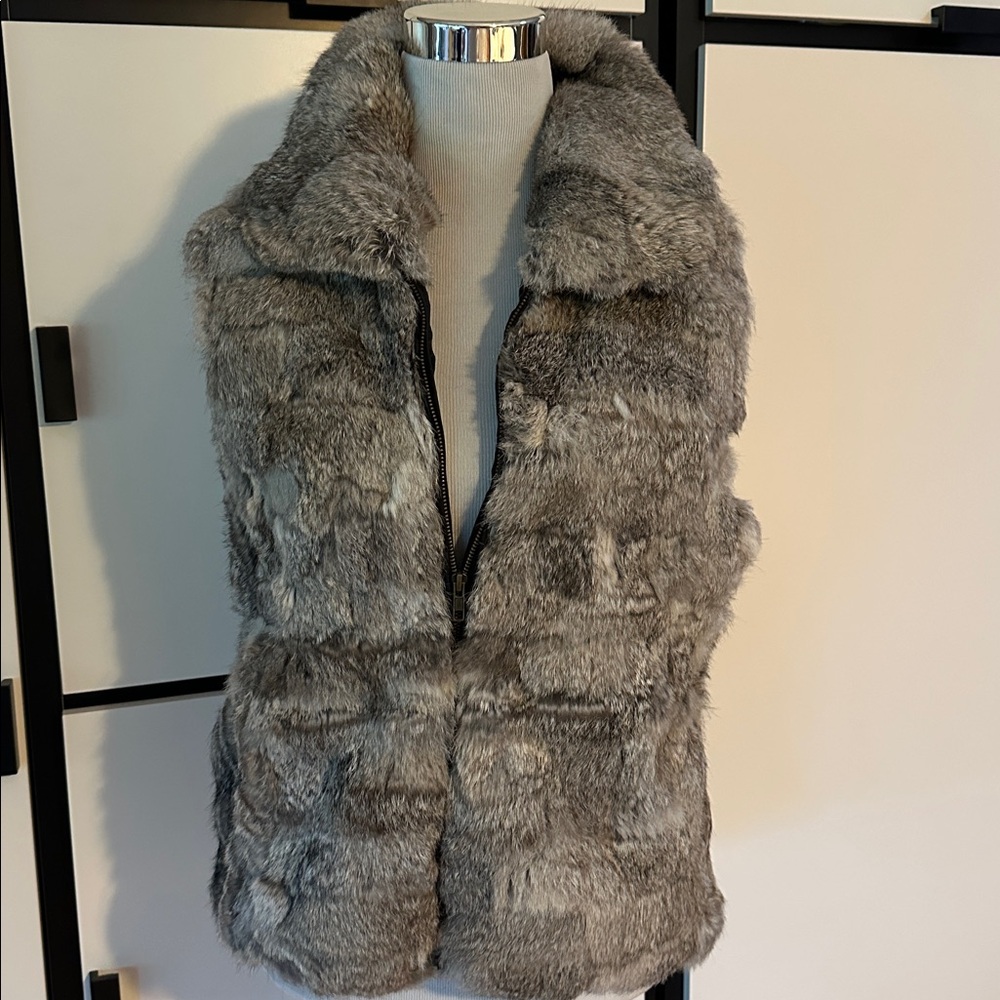 Saks Fifth Avenue Black Label Rabbit Fur Vest